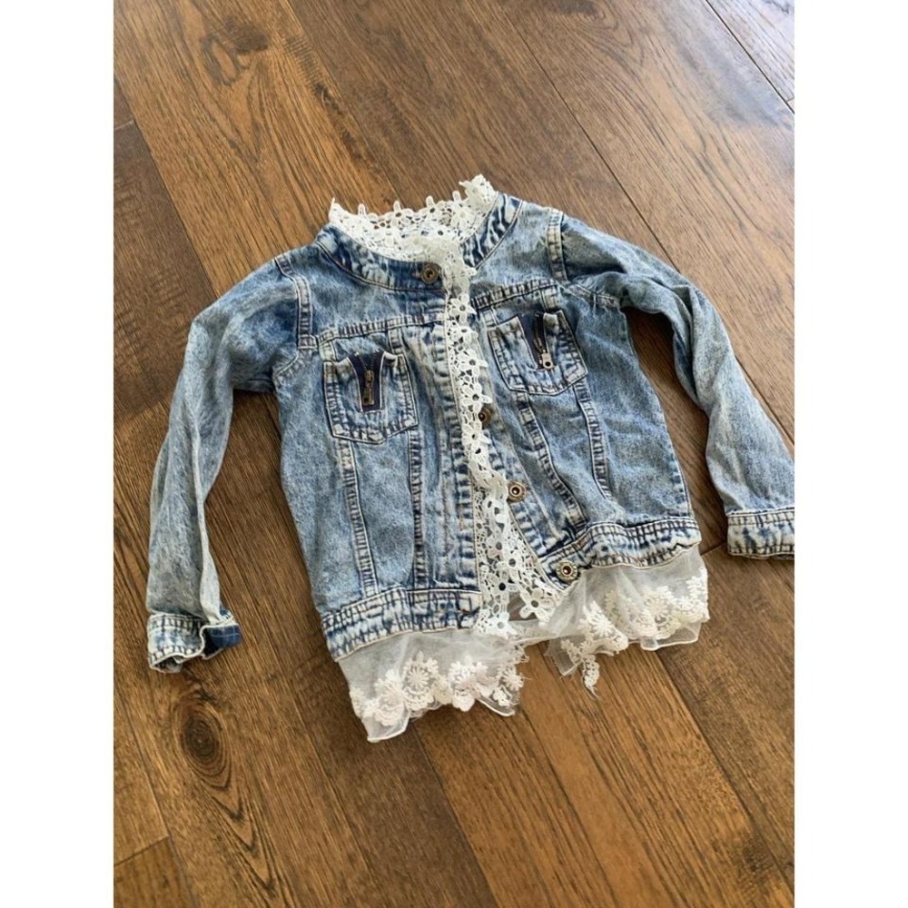 Lace denim jacket